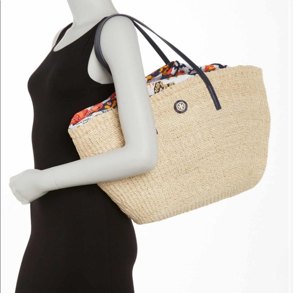 Tory Burch straw liability beach tote bag - Picture 1 of 6